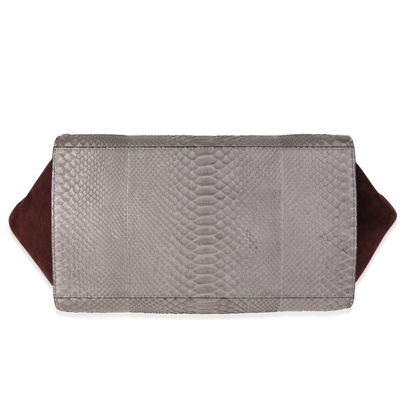 Celine Gray Python & Burgundy Suede Medium Trapeze Bag - Picture 5 of 7